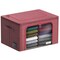 Sorbus Large Storage Bin with Divided Interior - Stackable & Foldable Organizer Containers with Metal Frame, Window, & Handles 1 Pack